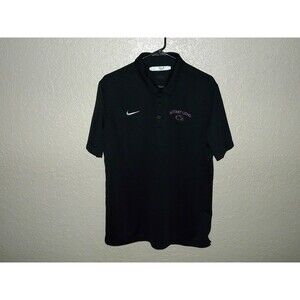 PSU Penn State Nittany Lions Nike Player Issue Sz L Dri-Fit Black Polo w/ Pink
